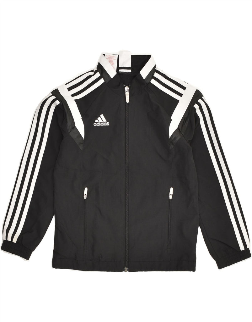 ADIDAS Boys Tracksuit Top Jacket 9-10 Years Small  Black Polyester | Vintage Adidas | Thrift | Second-Hand Adidas | Used Clothing | Messina Hembry 