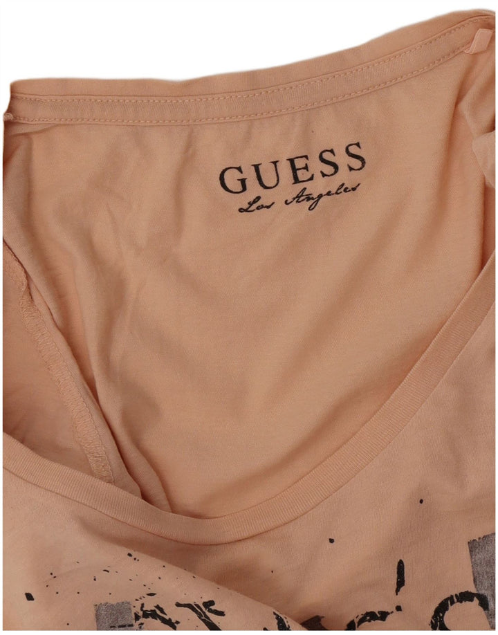 Guess Womens Graphic T-Shirt Top UK 12 Medium Pink