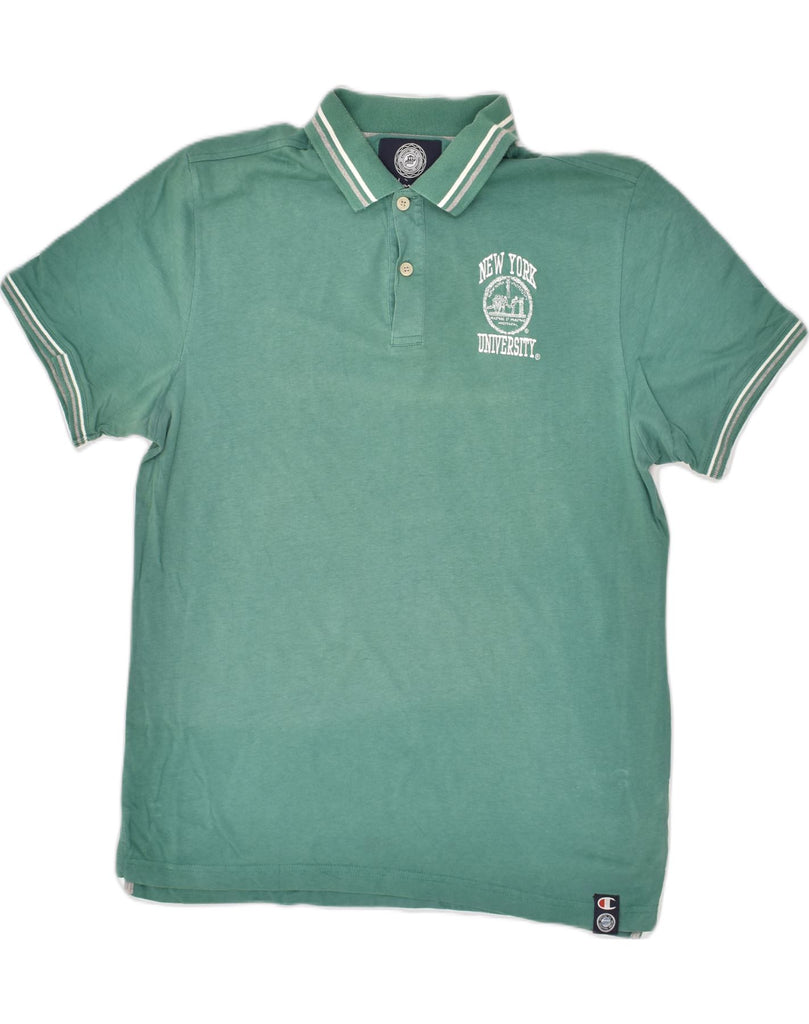 CHAMPION Mens Polo Shirt XL Green Cotton | Vintage Champion | Thrift | Second-Hand Champion | Used Clothing | Messina Hembry 