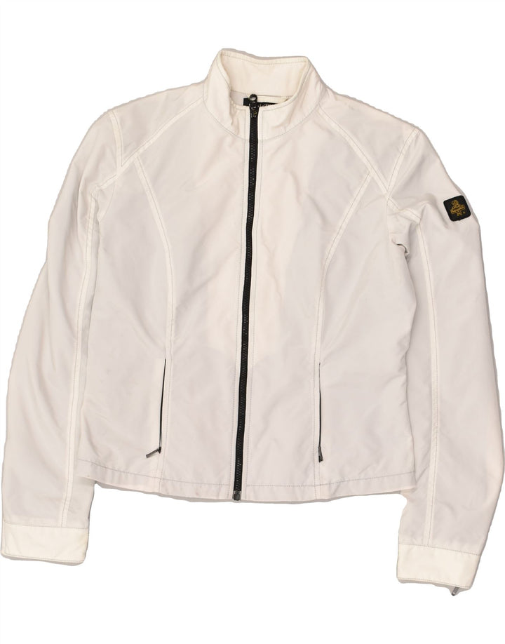 REFRIGIWEAR Womens Bomber Jacket IT 46 Large White Polyamide | Vintage Refrigiwear | Thrift | Second-Hand Refrigiwear | Used Clothing | Messina Hembry 