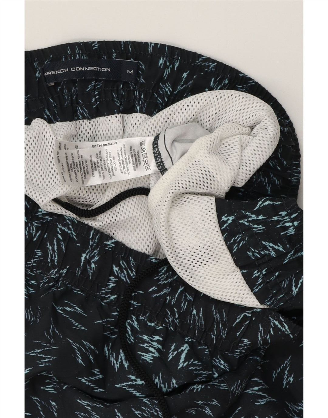 FRENCH CONNECTION Mens Swimming Shorts Medium  Black Flecked Polyester