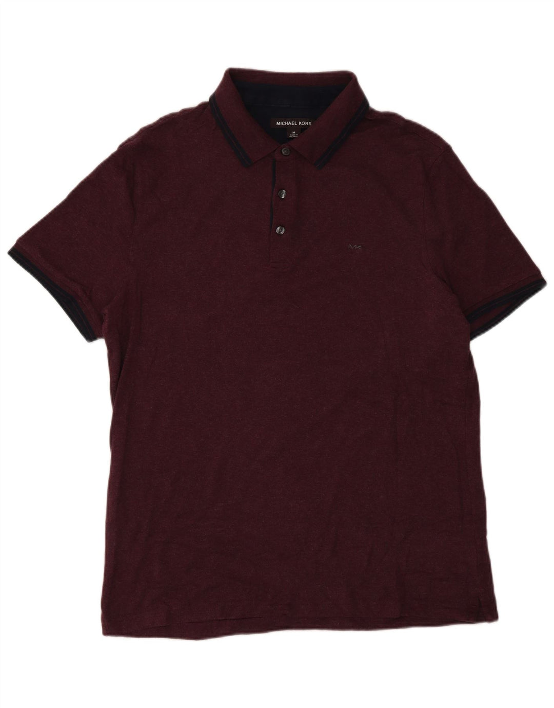MICHAEL KORS Mens Polo Shirt Medium Burgundy Cotton