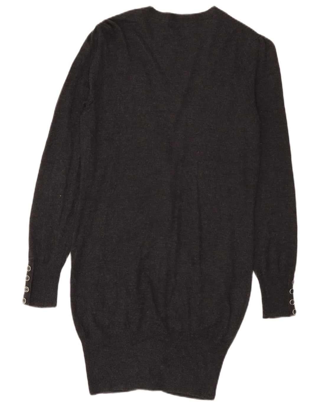 Marks & Spencer Womens Longline Cardigan Sweater UK 8 Small  Grey Viscose