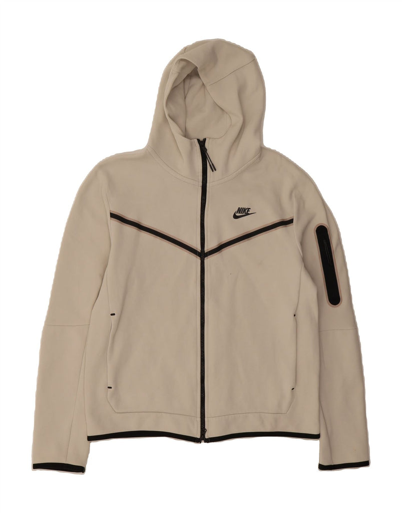 NIKE Mens Zip Hoodie Sweater  Medium White Cotton Vintage Nike and Second-Hand Nike from Messina Hembry 