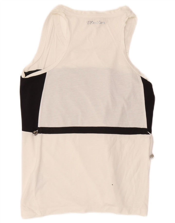 Max Mara Womens Vest Top UK 12 Medium White Colourblock