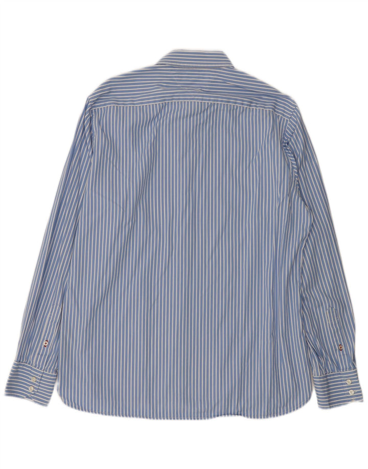 Tommy Hilfiger Mens Shirt Large Blue Pinstripe Cotton