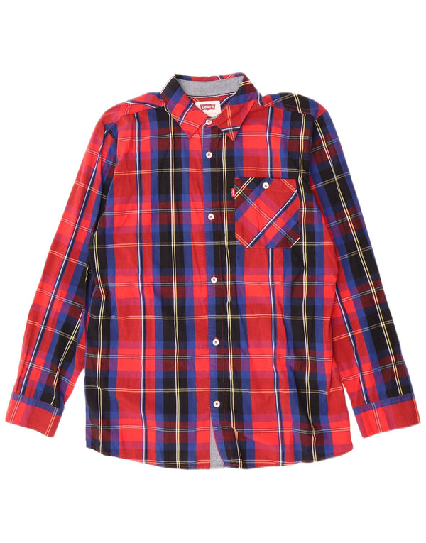 Levi's Boys Shirt 13-14 Years XL Red Check Cotton