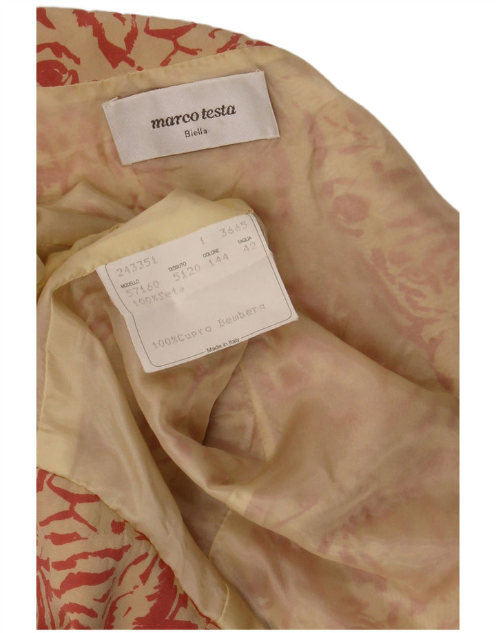 MARCO TESTA Womens 3 Button Blazer Jacket IT 42 Medium Beige Animal Print