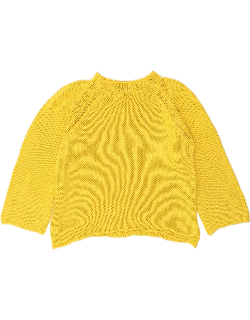 MASSIMO DUTTI Womens Crew Neck Jumper Sweater UK 16 Large Yellow Cotton | Vintage Massimo Dutti | Thrift | Second-Hand Massimo Dutti | Used Clothing | Messina Hembry 