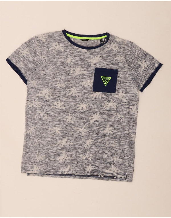 Guess Boys T-Shirt Top 15-16 Years Navy Blue Floral Cotton