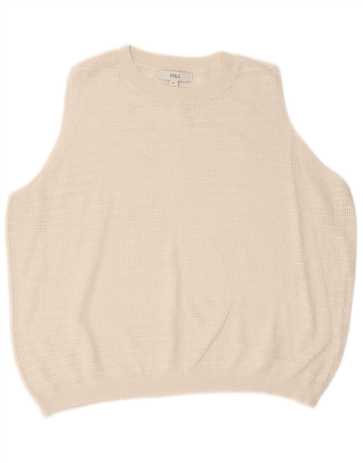 Marks & Spencer Womens Vest Tank Top UK 18 XL White Striped
