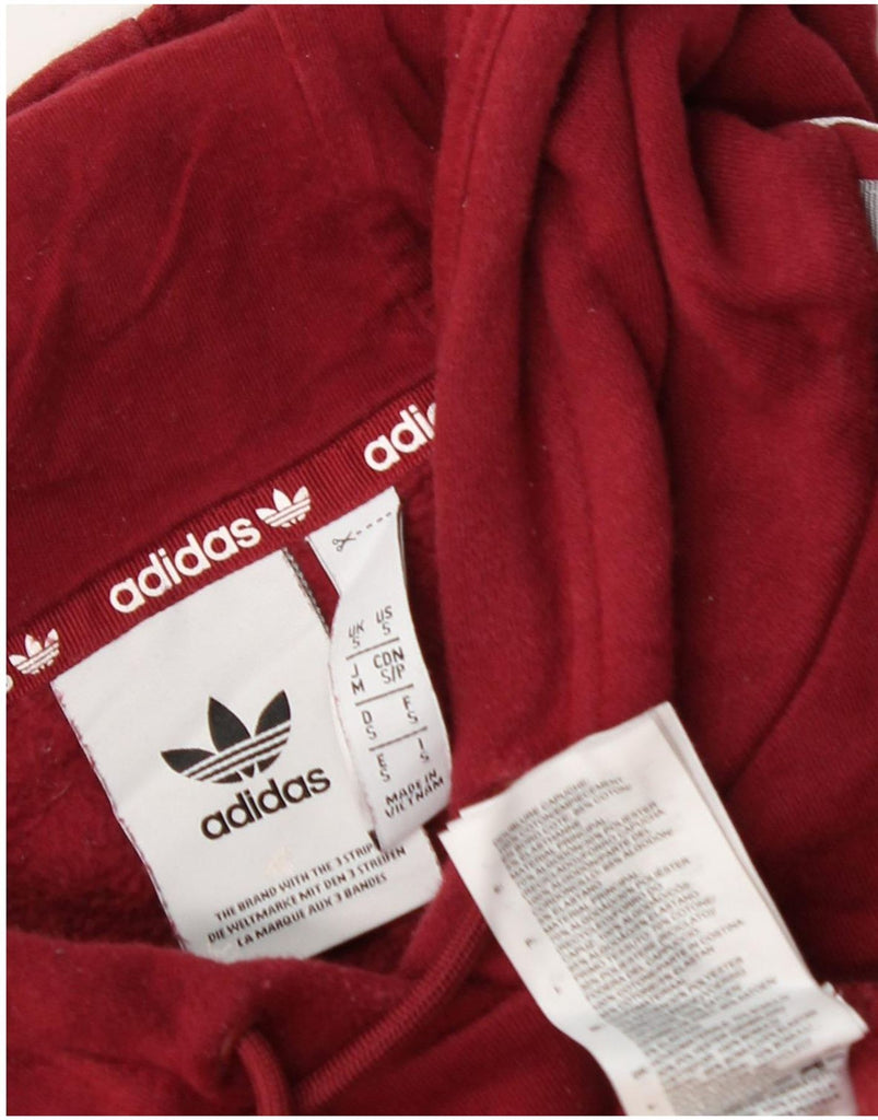 ADIDAS Mens Hoodie Jumper Small Burgundy Cotton Vintage Adidas and Second-Hand Adidas from Messina Hembry 