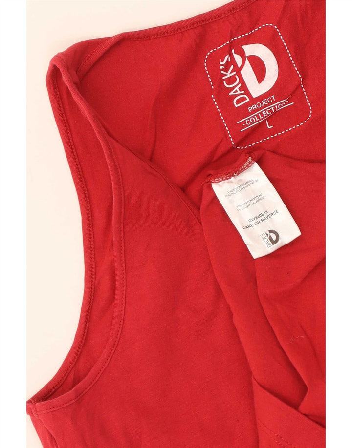 Dack's Womens Vest Top UK 14 Large Red Cotton