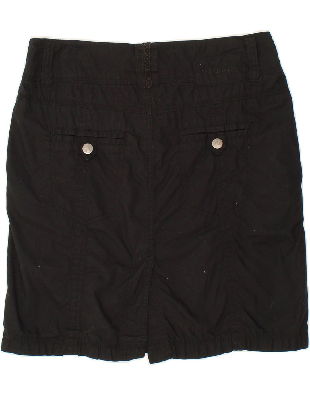 CASA BLANCA Womens Straight Skirt EU 40 Medium W32 Black Cotton Vintage Casa Blanca and Second-Hand Casa Blanca from Messina Hembry 