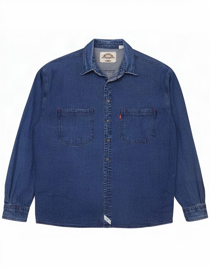 Levi's Mens Denim Shirt Large Blue Cotton