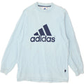 ADIDAS Mens Graphic Sweatshirt Jumper UK 34/36 Small Blue Vintage Adidas and Second-Hand Adidas from Messina Hembry 