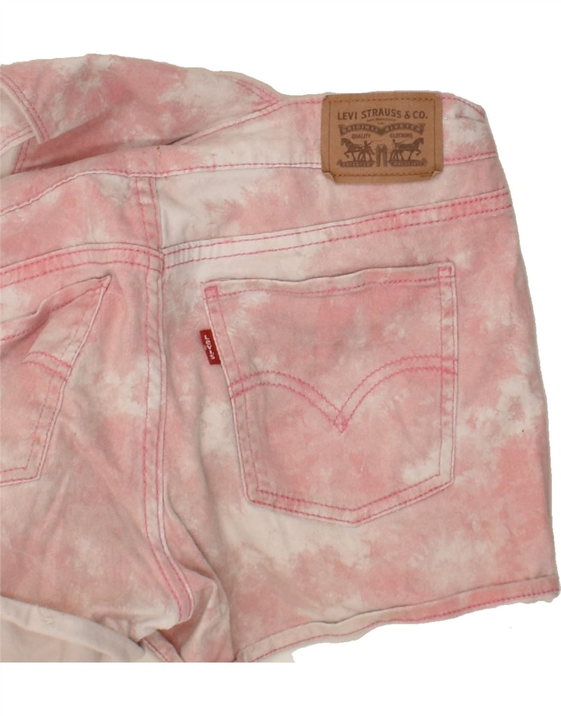 LEVI'S Girls Dungarees Denim Shorts 13-14 Years W28 Pink Tie Dye Cotton | Vintage Levi's | Thrift | Second-Hand Levi's | Used Clothing | Messina Hembry 