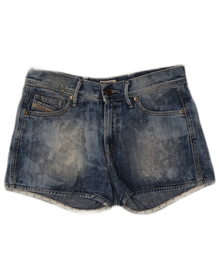 DIESEL Womens Acid Wash Denim Shorts W25 XS Blue Cotton