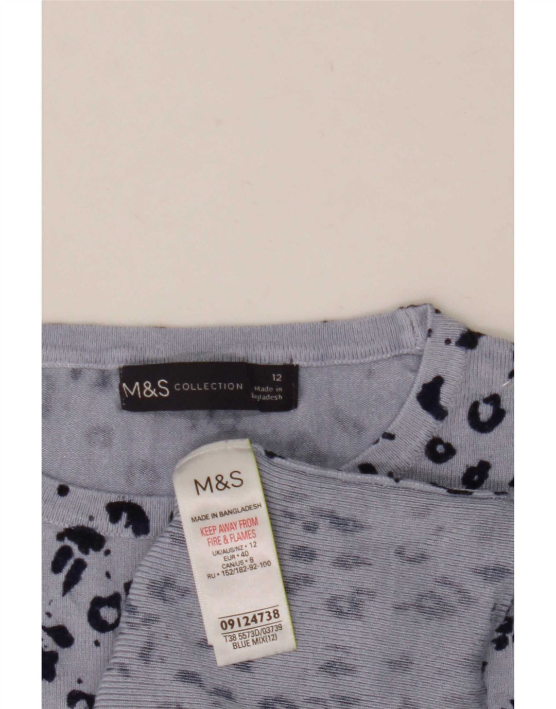 Marks & Spencer Womens Crew Neck Jumper Sweater UK 12 Medium Blue