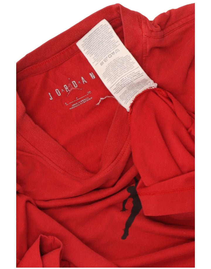 Jordan Mens Dri Fit Graphic T-Shirt Top Small Red Cotton