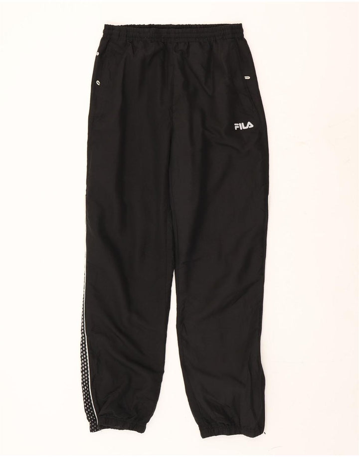 Fila Mens Tracksuit Trousers Joggers Small  Black Spotted Polyester