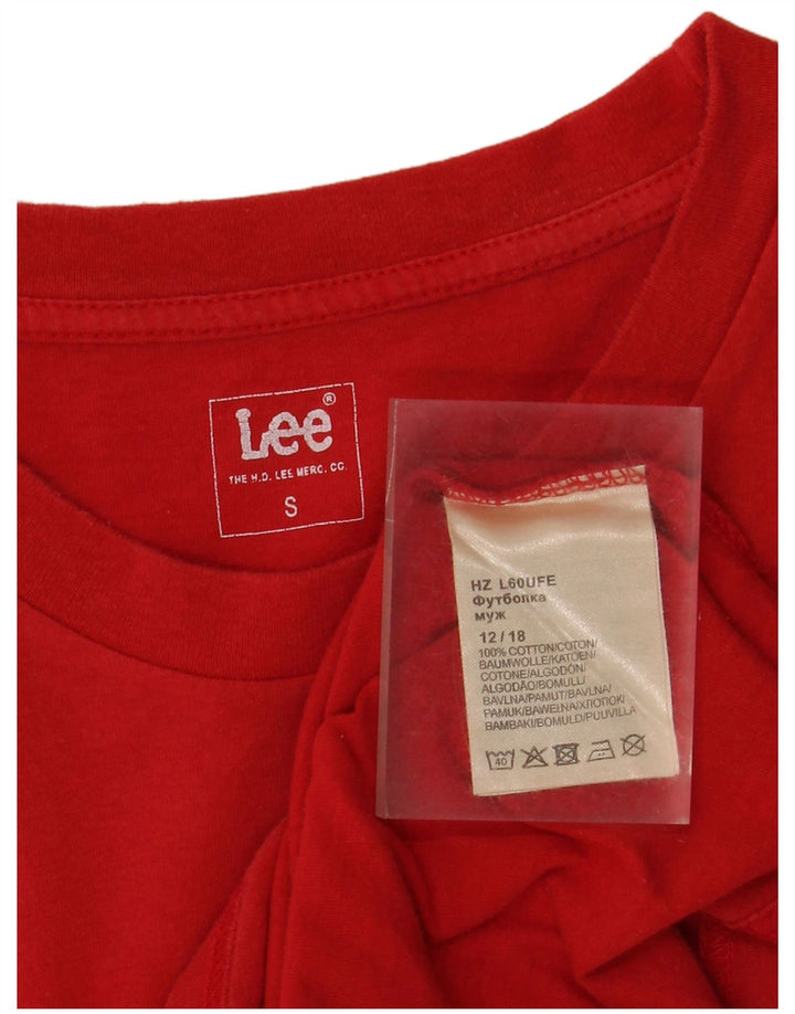 Lee Mens Graphic T-Shirt Top Small Red Cotton