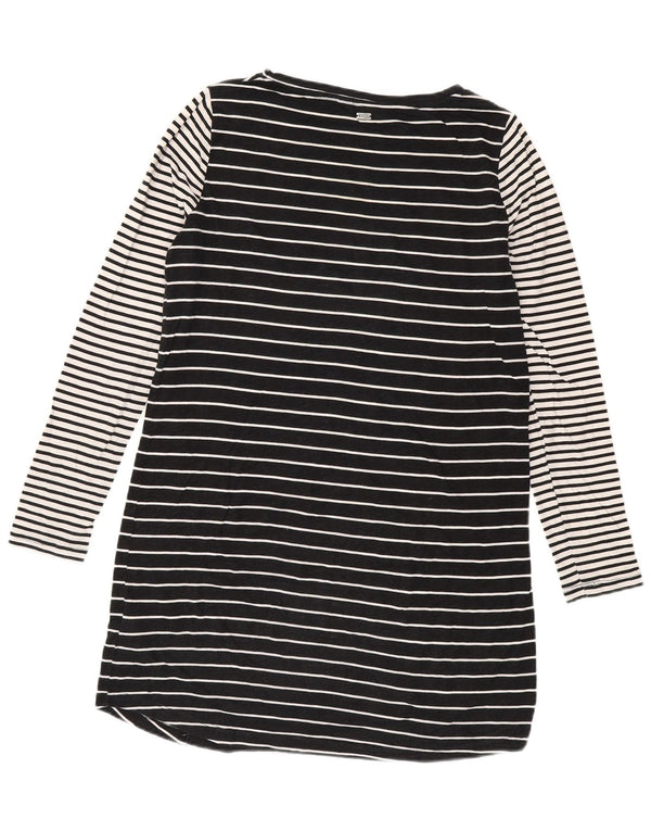 Roxy Womens Long Sleeve T-Shirt Dress UK 14 Medium Black Striped Cotton