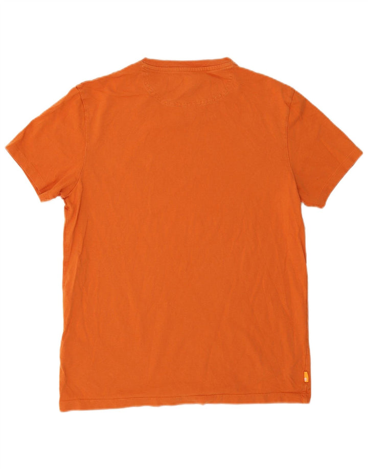 Timberland Mens Slim Fit T-Shirt Top Medium Orange Cotton
