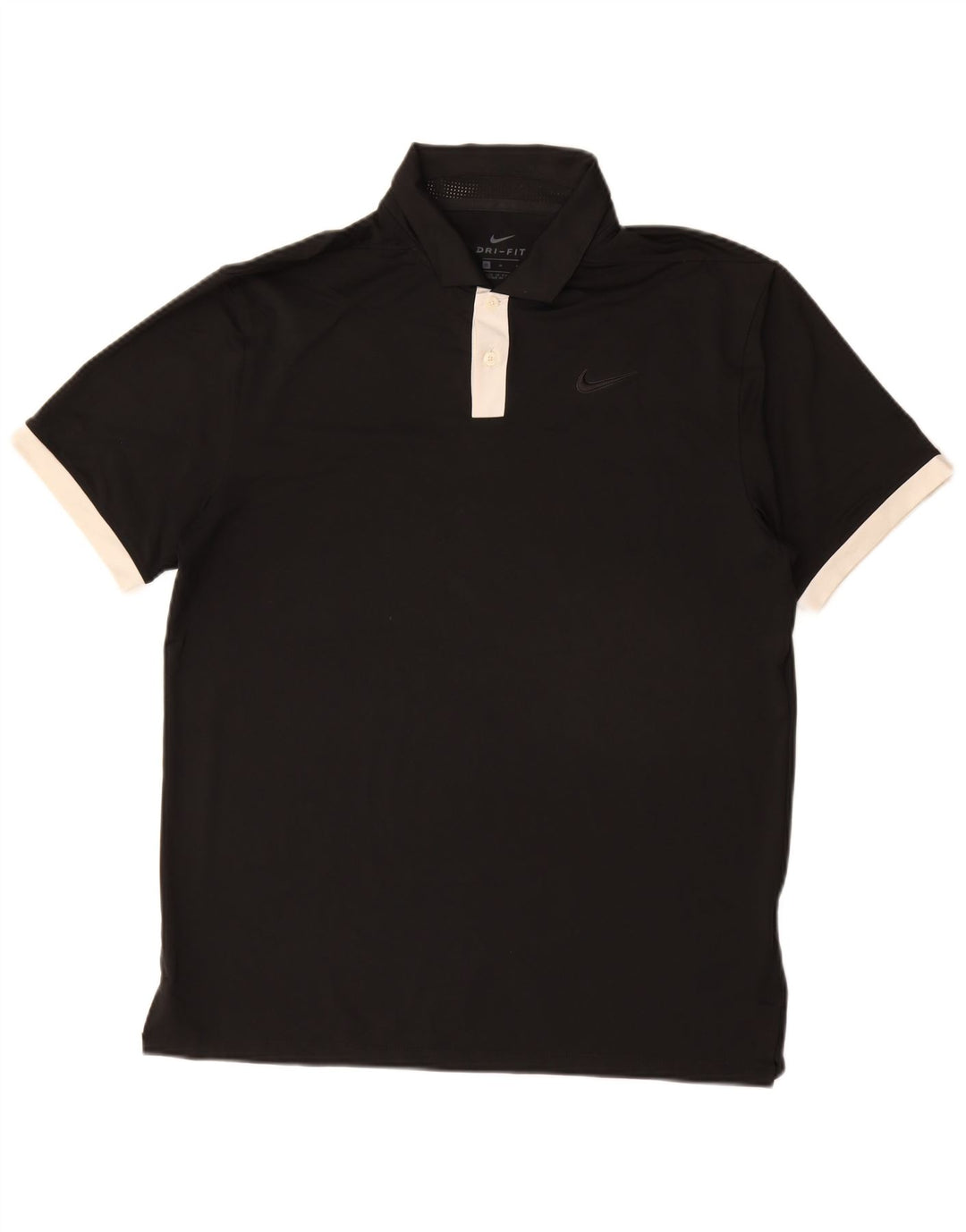 NIKE Mens Dri Fit Polo Shirt Medium Black Polyester