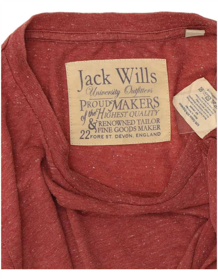 Jack Wills Mens T-Shirt Top Medium Red Flecked Cotton
