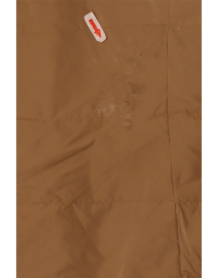 Zara Womens Hooded Padded Coat UK 14 Medium Beige Polyester