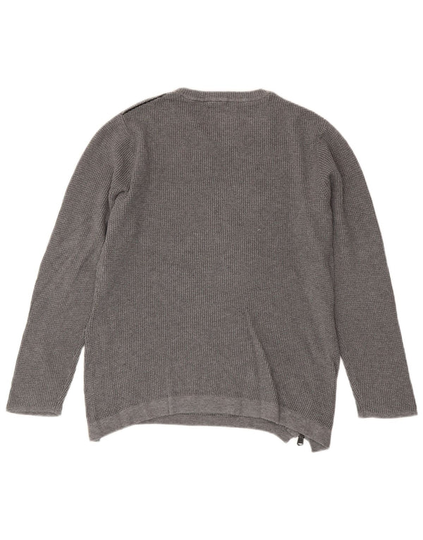 Zara Boys Crew Neck Jumper Sweater 9-10 Years Grey Cotton