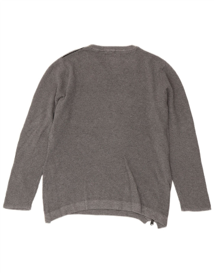Zara Boys Crew Neck Jumper Sweater 9-10 Years Grey Cotton