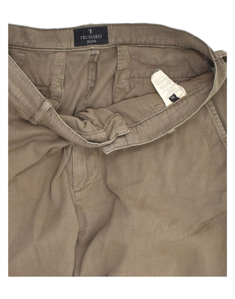 TRUSSARDI Mens Straight Chino Trousers IT 52 XL W33 L34 Brown Cotton | Vintage Trussardi | Thrift | Second-Hand Trussardi | Used Clothing | Messina Hembry 