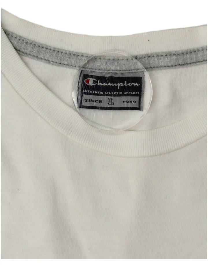 Champion Mens Graphic T-Shirt Top Large White