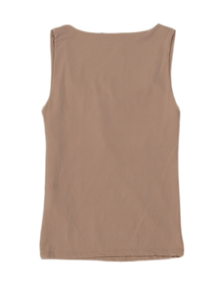 Zara Womens Vest Top UK 12 Medium Beige Polyamide