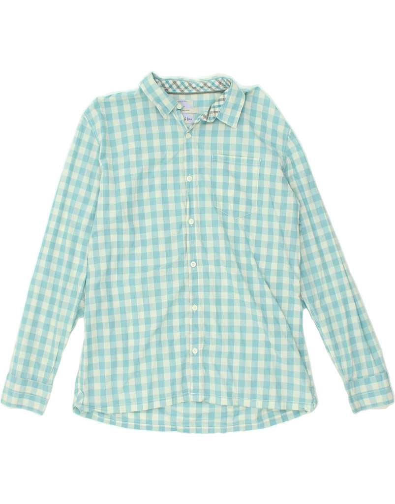FAT FACE Mens Shirt XL Turquoise Gingham Cotton | Vintage Fat Face | Thrift | Second-Hand Fat Face | Used Clothing | Messina Hembry 