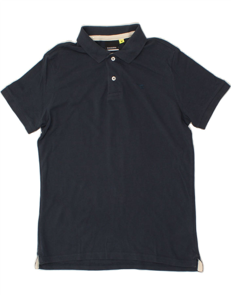 DIADORA Mens Polo Shirt Medium Navy Blue Cotton Vintage Diadora and Second-Hand Diadora from Messina Hembry 