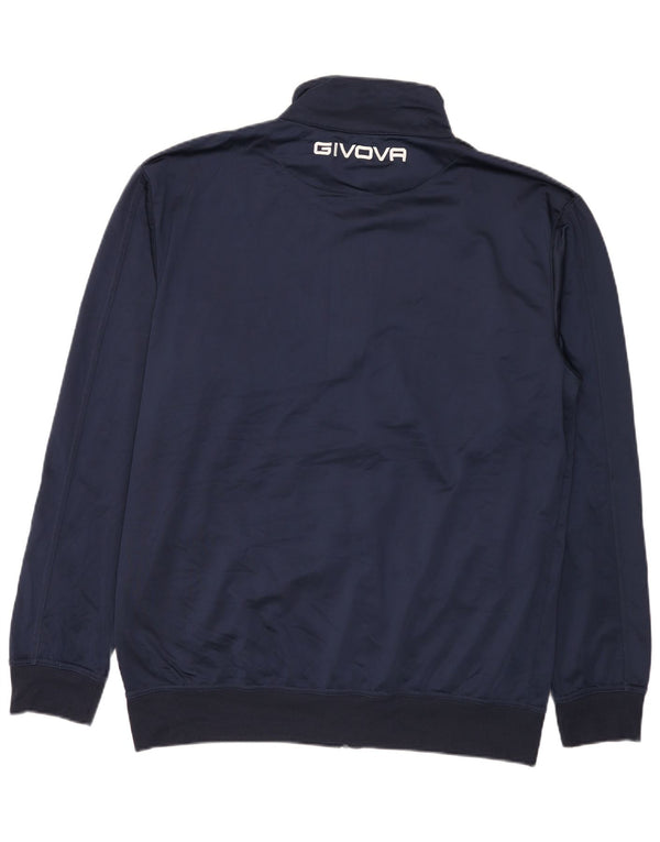 Givova Mens Graphic Tracksuit Top Jacket 4XL Navy Blue Colourblock