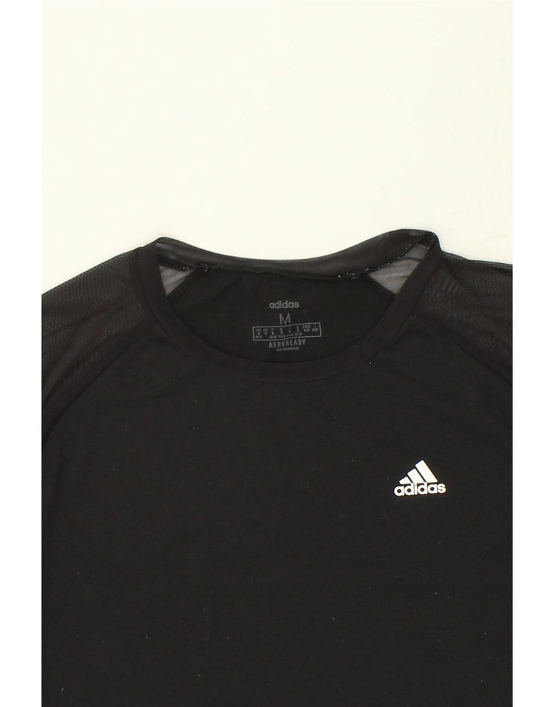 ADIDAS Womens Aeroready T-Shirt Top UK 12/14 Medium Black Vintage Adidas and Second-Hand Adidas from Messina Hembry 