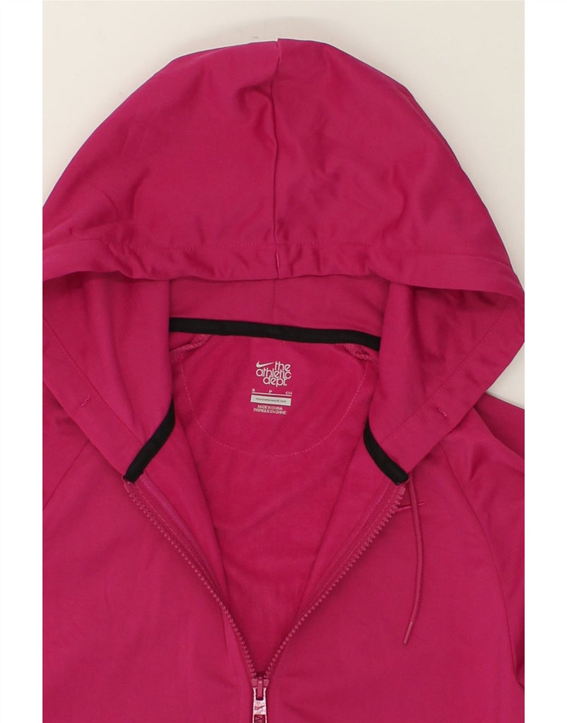 NIKE Womens Zip Hoodie Sweater UK 10 Small Pink Polyester | Vintage Nike | Thrift | Second-Hand Nike | Used Clothing | Messina Hembry 