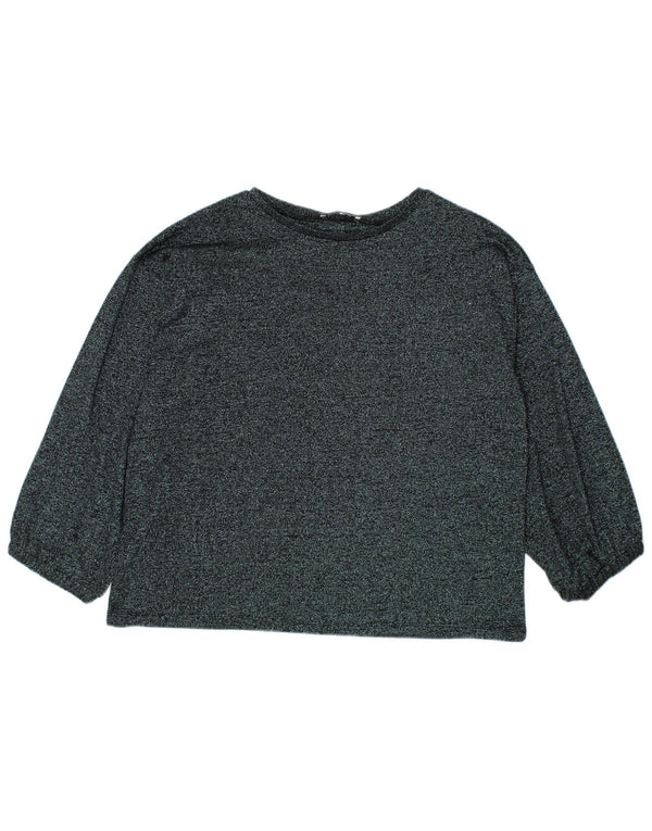 Zara Womens Top Long Sleeve UK 16 Large Grey Flecked
