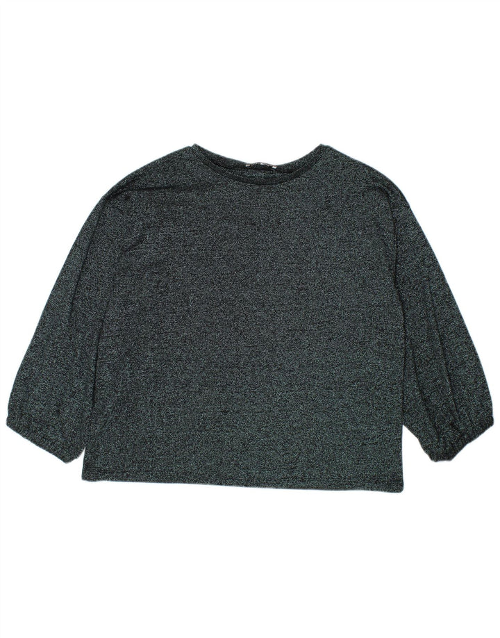 Zara Womens Top Long Sleeve UK 16 Large Grey Flecked