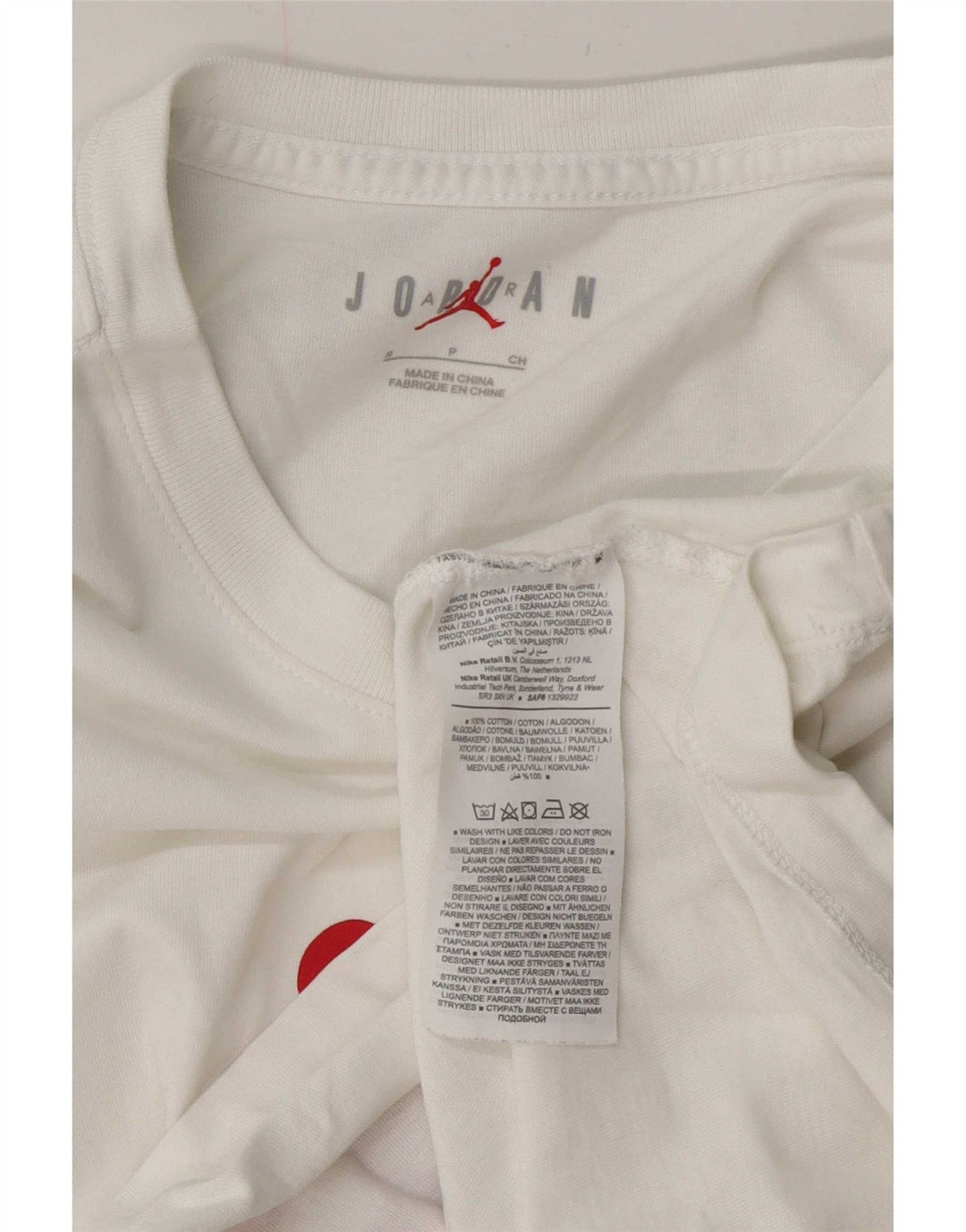 Jordan Mens Graphic T-Shirt Top Small White Cotton