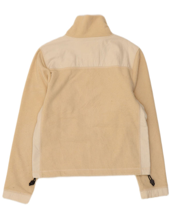 CAT Womens Workwear Crop Fleece Jacket UK 14 Large Beige Colourblock