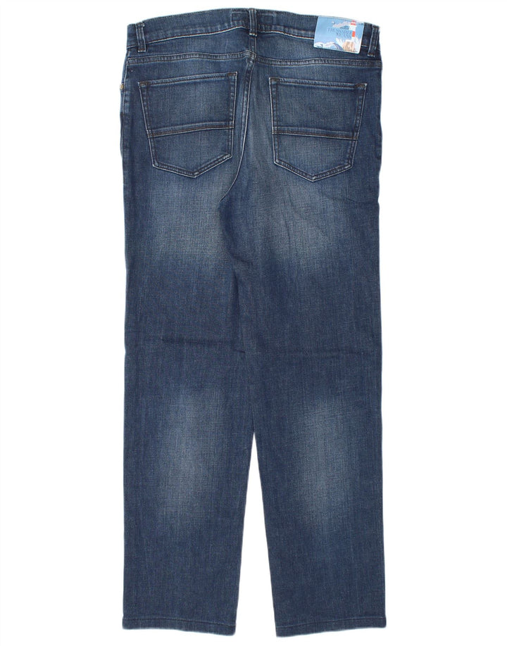 Trussardi Mens Straight Jeans W35 L31 Blue Cotton