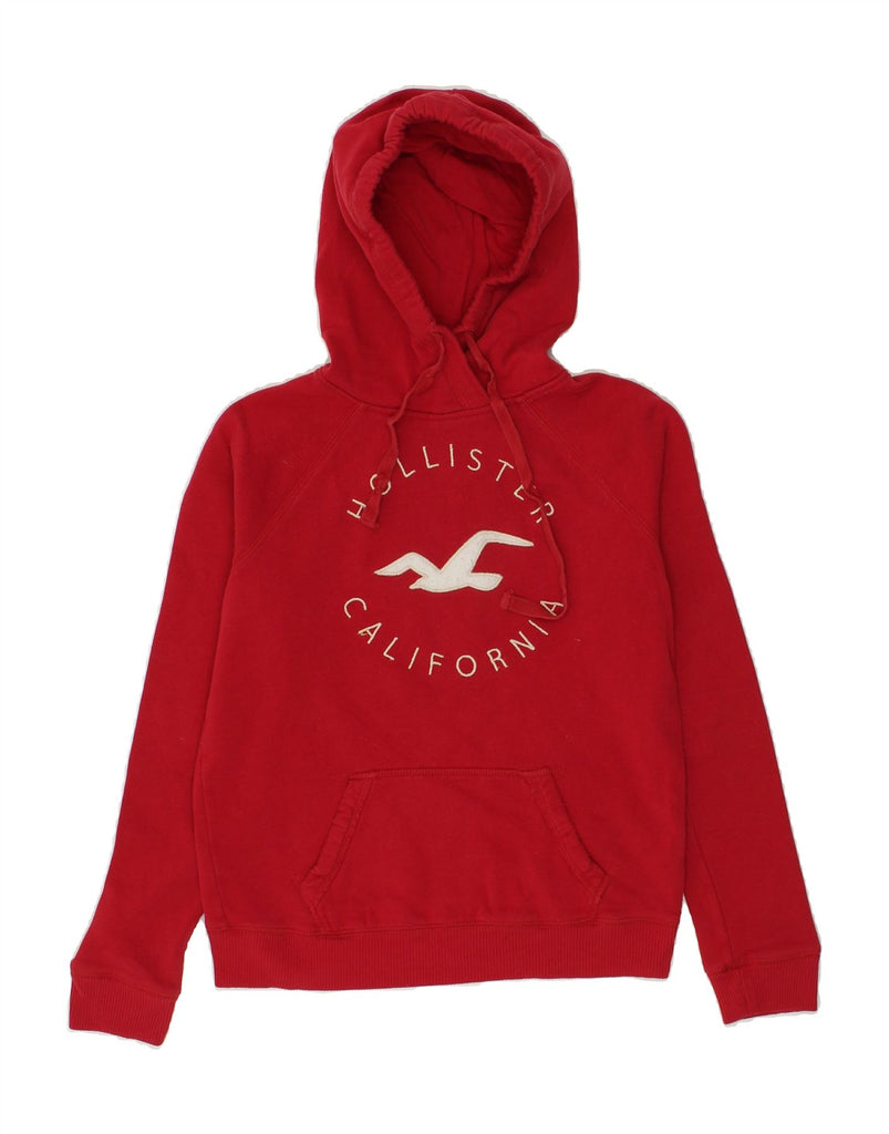 HOLLISTER Womens Graphic Hoodie Jumper UK 10 Small Red Cotton | Vintage Hollister | Thrift | Second-Hand Hollister | Used Clothing | Messina Hembry 