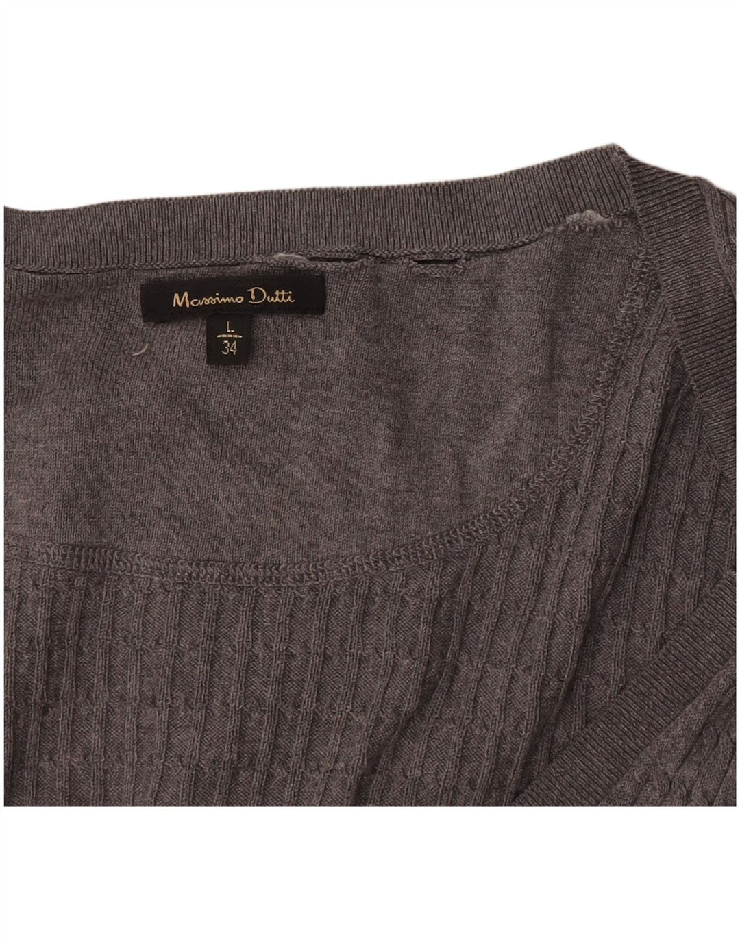 Massimo Dutti Womens Cardigan Sweater UK 14 Large Grey