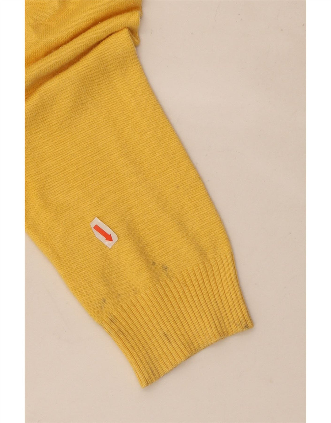 Zara Womens V-Neck Jumper Sweater UK 12 Medium Yellow Cotton