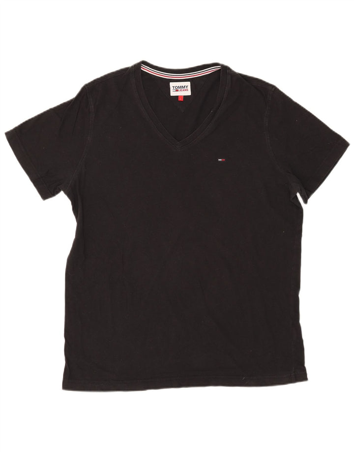 Tommy Hilfiger Mens T-Shirt Top Large Black Cotton